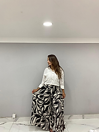 SİYAH BEYAZ ETEK PANTOLON