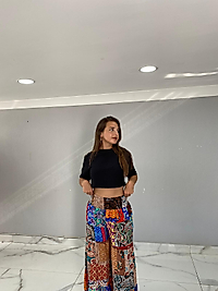 KARIŞIK DESENLİ ETEK PANTOLON