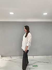 EKRU OVERSİZE GÖMLEK