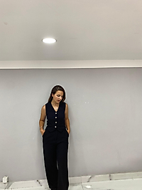 SİYAH YELEKLİ İKİLİ TAKIM